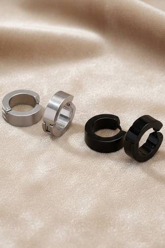  men's set of 2 multicolour hoop earrings