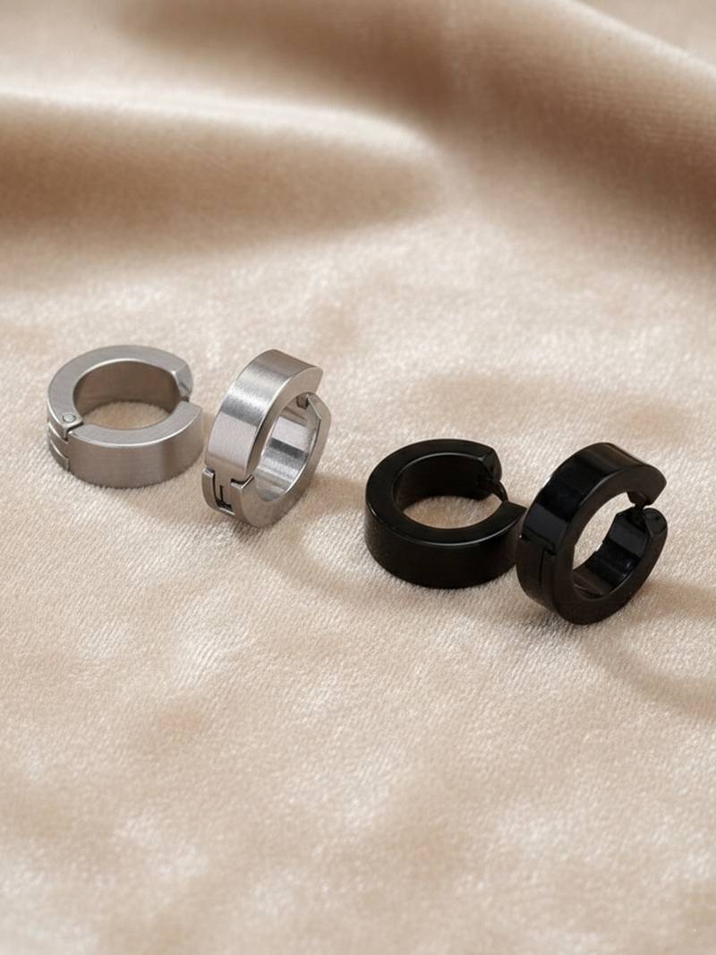  men's set of 2 multicolour hoop earrings