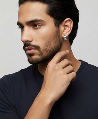  men's set of 2 multicolour hoop earrings 2