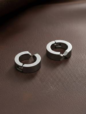  men's silver plated hoop earrings 2