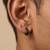  men's black rhodium plated hoop earrings