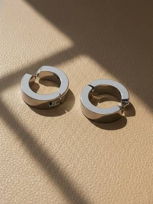 men's silver plated hoop earrings 5
