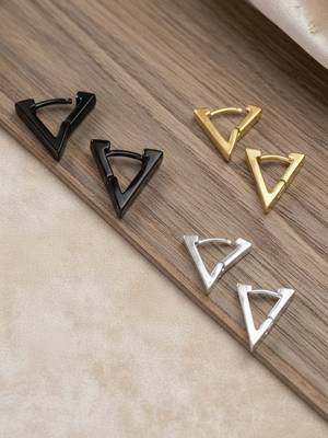  men's multicolour geomatric shaped stud earrings 1
