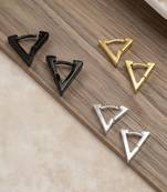  men's multicolour geomatric shaped stud earrings