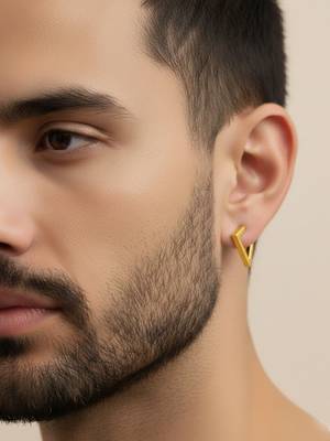  men's multicolour geomatric shaped stud earrings 4