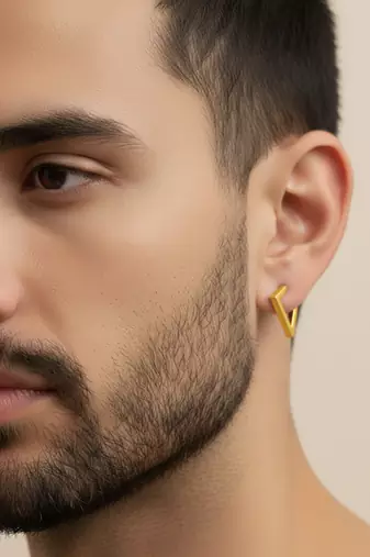  men's multicolour geomatric shaped stud earrings