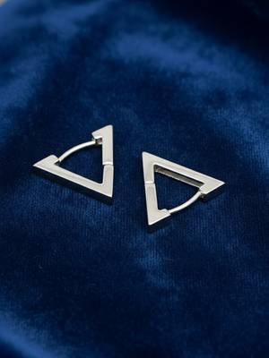  men's silver plated geomatric shaped stud earrings 2