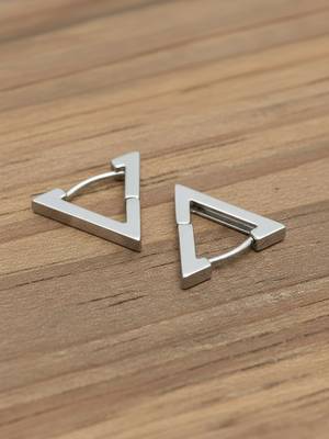  men's silver plated geomatric shaped stud earrings 5