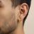  men's gold plated geomatric shaped stud earrings