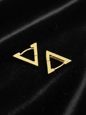  men's gold plated geomatric shaped stud earrings 2