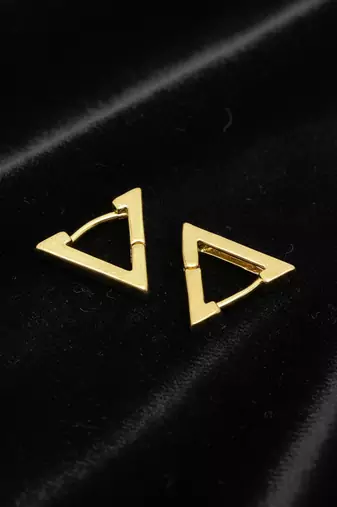  men's gold plated geomatric shaped stud earrings