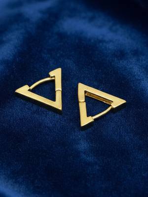  men's gold plated geomatric shaped stud earrings 4