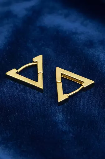 men's gold plated geomatric shaped stud earrings