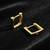  men's gold plated geomatric shaped hoop earrings