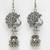  women peacock design german silver oxidised jhumka earrings