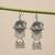  women elephant design german silver oxidised jhumka earrings