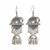  women elephant design german silver oxidised jhumka earrings