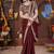 Designer maroon heavy embroidered silk blend party wear saree with blouse