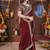 Designer maroon heavy embroidered silk blend party wear saree with blouse