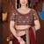Designer maroon heavy embroidered silk blend party wear saree with blouse