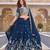 Neavy Blue Color  Embroidery Sequence with Thared Work Silk Lahenga Choli Set
