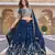 Neavy Blue Color  Embroidery Sequence with Thared Work Silk Lahenga Choli Set