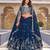 Neavy Blue Color  Embroidery Sequence with Thared Work Silk Lahenga Choli Set