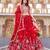 Red Color  Embroidery Sequence with Thared Work Silk Lahenga Choli Set