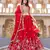 Red Color  Embroidery Sequence with Thared Work Silk Lahenga Choli Set