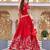 Red Color  Embroidery Sequence with Thared Work Silk Lahenga Choli Set