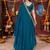 Designer rama green heavy embroidered silk blend party wear saree with blouse