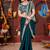 Designer rama green heavy embroidered silk blend party wear saree with blouse