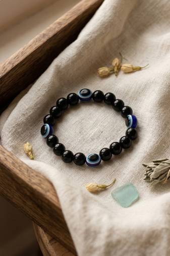  unisex black evil eye adjustable bracelet