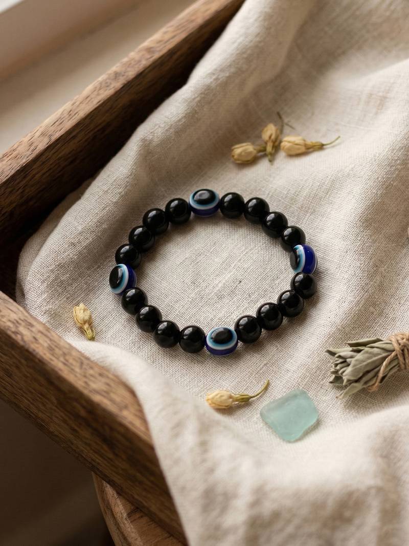  unisex black evil eye adjustable bracelet