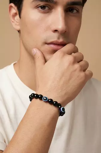  unisex black evil eye adjustable bracelet