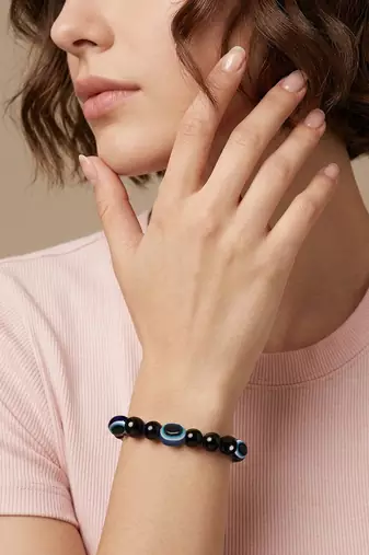  unisex black evil eye adjustable bracelet
