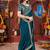 Designer rama green heavy embroidered silk blend party wear saree with blouse