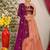 Peach & Wine Banarasi Festive Lehenga Choli Set