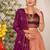 Peach & Wine Banarasi Festive Lehenga Choli Set