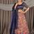 Pink & Navy Blue Banarasi Jacquard Printed Lehenga Choli