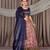 Pink & Navy Blue Banarasi Jacquard Printed Lehenga Choli