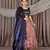 Pink & Navy Blue Banarasi Jacquard Printed Lehenga Choli