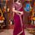 Designer rani pink heavy embroidered silk blend party wear saree with blouse