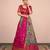 Fuchsia Pink & GREAY Floral Designer Banarasi Lehenga