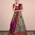 WINE & GREAY Floral Designer Banarasi Lehenga