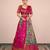Fuchsia Pink & GREAY Floral Designer Banarasi Lehenga