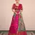Fuchsia Pink & GREAY Floral Designer Banarasi Lehenga