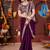 Designer purple heavy embroidered silk blend party wear saree with blouse