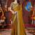 Designer yellow heavy embroidered silk blend party wear saree with blouse