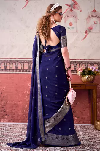  chinon self print saree with zari woven design